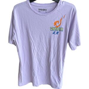 Seven Souls Warrior Lavender thrashed grunge Tee sz L